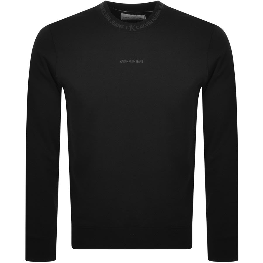 Alternative Image for ProductCalvin Klein Jeans Jacquard Sweatshirt Black1